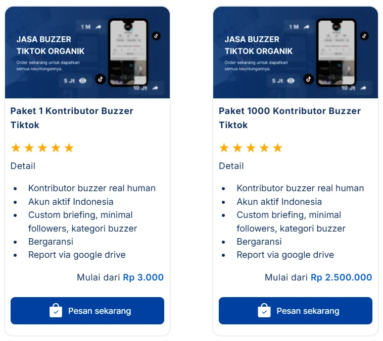 harga jasa buzzer tiktok