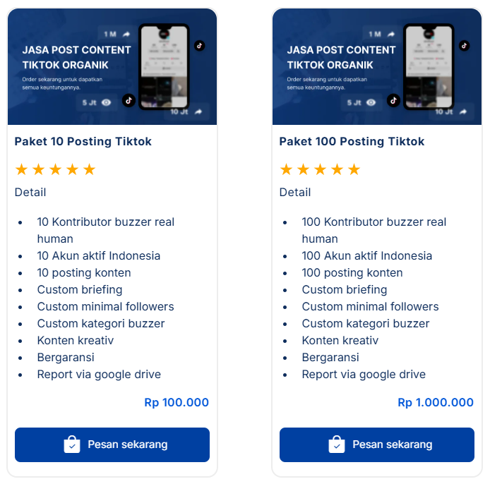 harga jasa posting tiktok