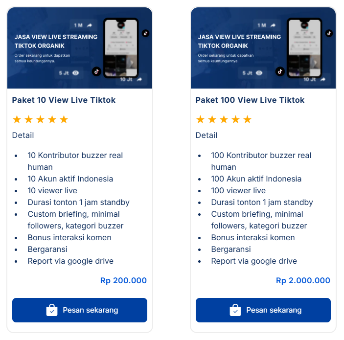 harga jasa view live tiktok
